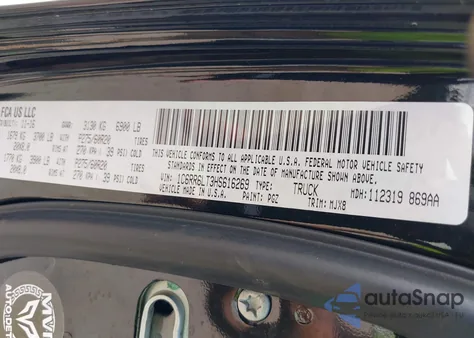 2017 Ram 1500 Lone Star 4X2 5'7 Box z USA, uszkodzony, nr VIN 1C6RR6LT3HS616269